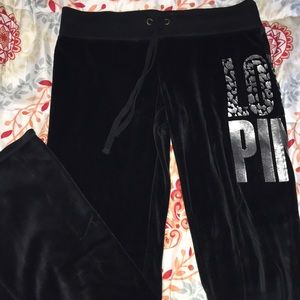 Victoria’s Secret PINK Black Velour Lounge Pants